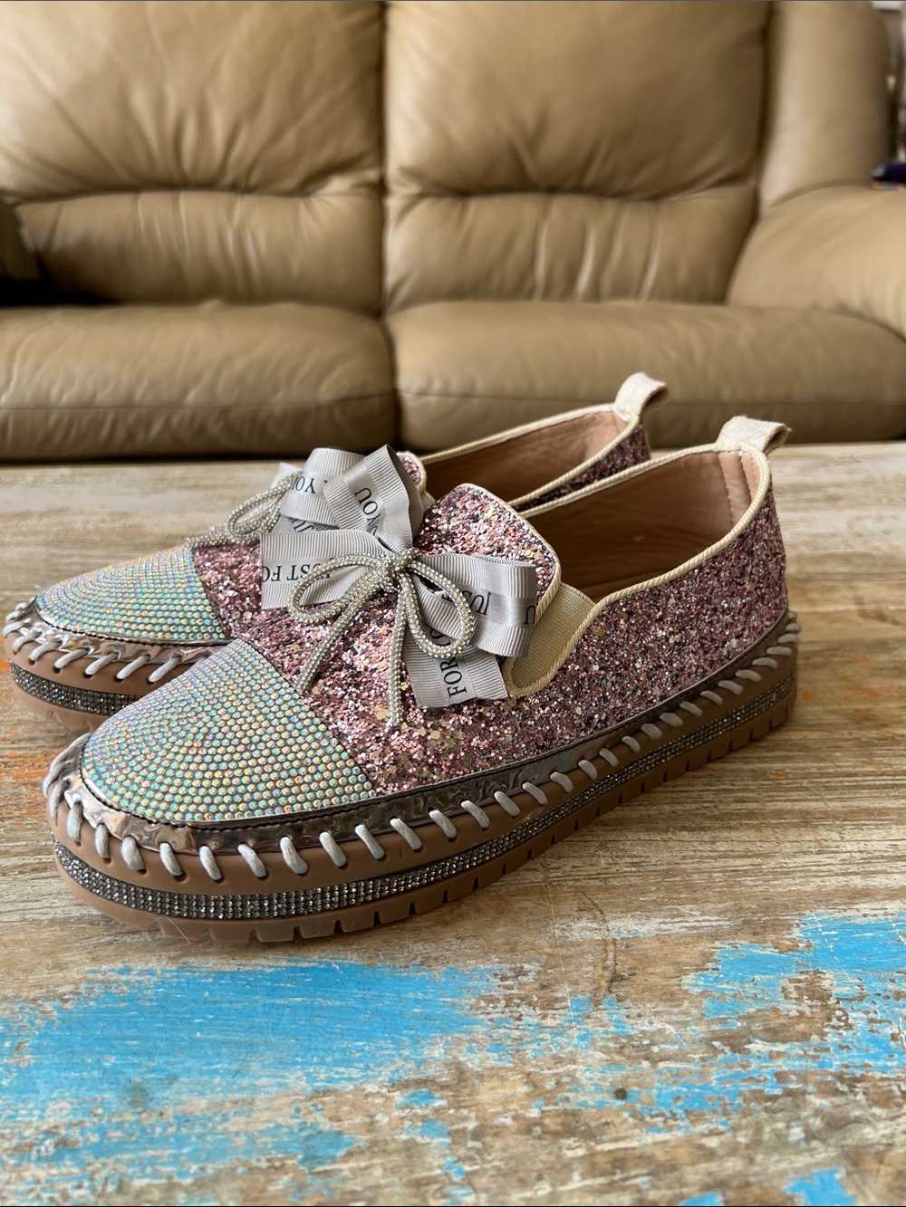 Speusurea Slip-on Sparkle Loafers